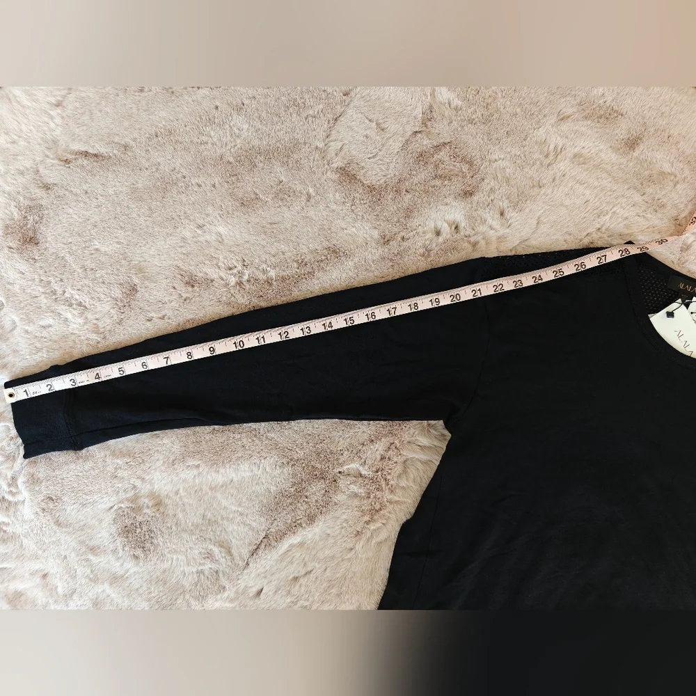 Alala Heron Sweatshirt Black Mesh Long Sleeve Top Women’s Size M / Medium